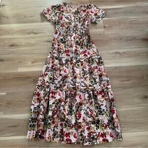 Anthropologie Somerset Maxi Dress Pink Floral XS